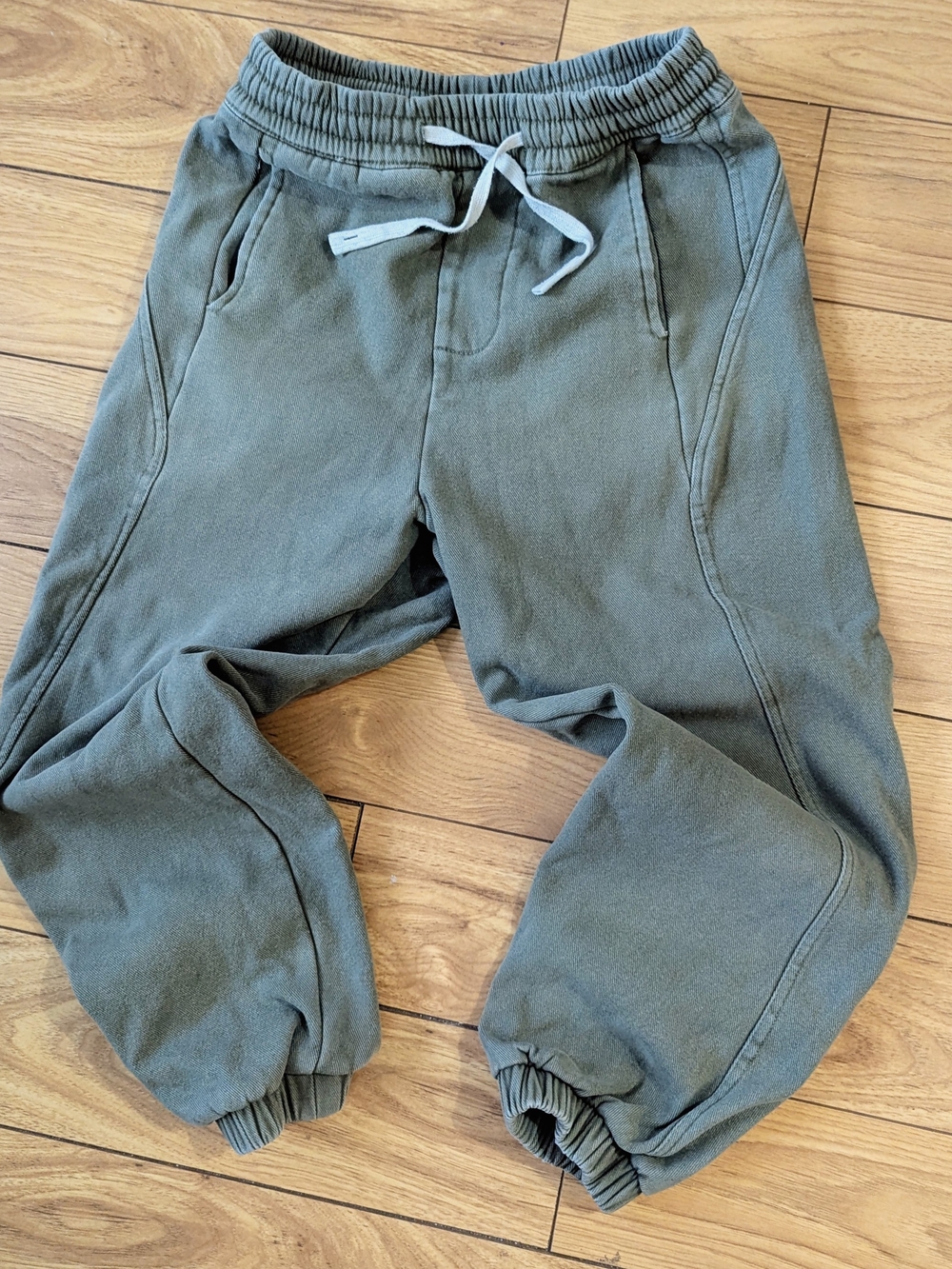 Fleece-Lined Olive Utility Joggers M / Jogger homme kaki doublé polaire M